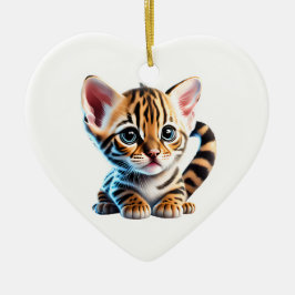 Personlig Bengal Kitten Julgransprydnad Keramik