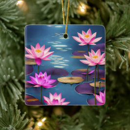 Personlig Benice Lotus Flowers jul Julgransprydnad Keramik