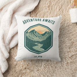 Personlig BergsÄventyr Retro Utomhus Kudde