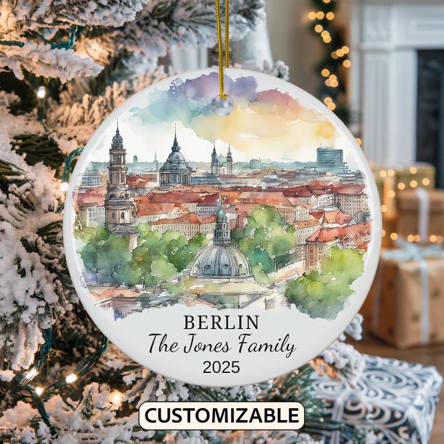 Personlig Berlin Ornament, Tyskland Gift Julgransprydnad Keramik (Skapare uppladdad)