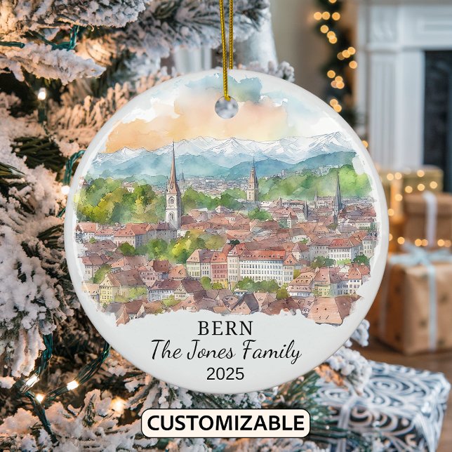 Personlig Bern Ornament, Schweiz Gift Julgransprydnad Keramik (Skapare uppladdad)