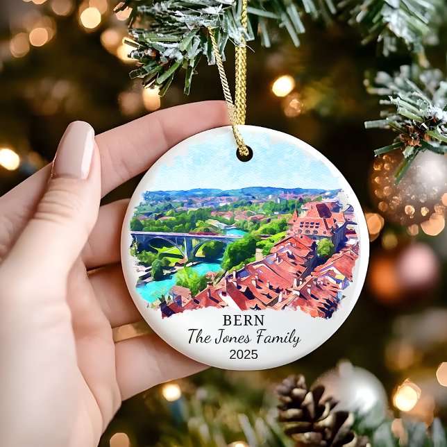 Personlig Bern Ornament, Schweiz Gift Julgransprydnad Keramik (Skapare uppladdad)
