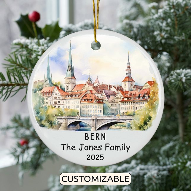 Personlig Bern Ornament, Schweiz Julgransprydnad Keramik (Skapare uppladdad)