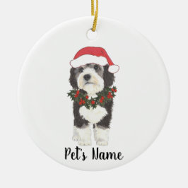 Personlig Bernedoodle Ceramic Ornament