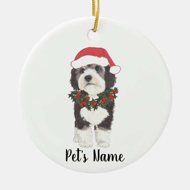 Personlig Bernedoodle Ceramic Ornament (Framsidan)