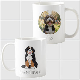 Personlig Bernedoodle Hundmamma Foto och Namn Kaffemugg