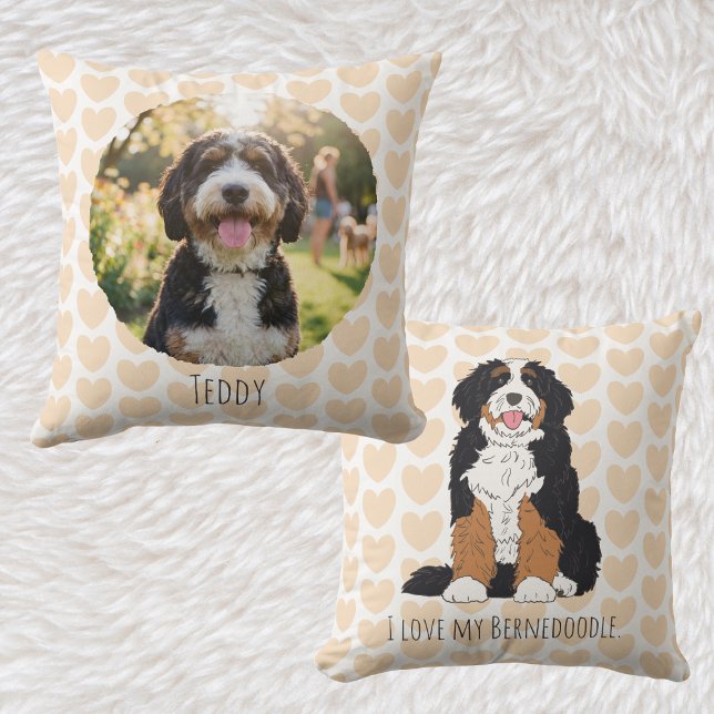Personlig Bernedoodle-sköld med anpassad bild - pr Kudde (Skapare uppladdad)