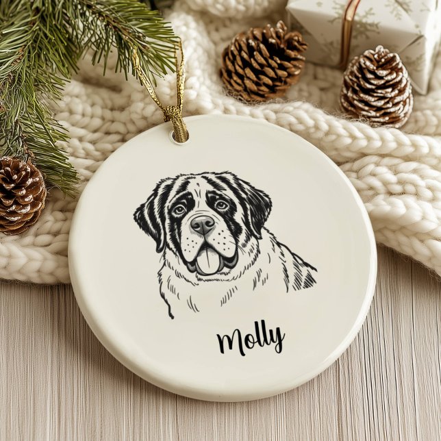 Personlig Bernese Mountain Dog jul Julgransprydnad Keramik (Skapare uppladdad)