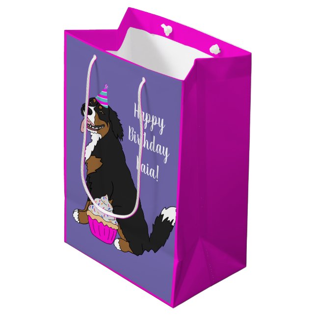 Personlig Bernese Mountain Hund Birthday (Framsidan Vinklad)
