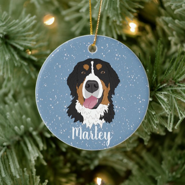 Personlig Bernese Mountain Hund jul Julgransprydnad Keramik (Träd)