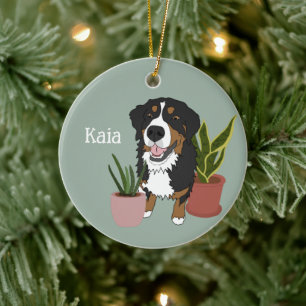 Personlig Bernese Mountain Hund Julgransprydnad Keramik