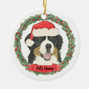 Personlig Bernese Mountain Hund Julgransprydnad Keramik