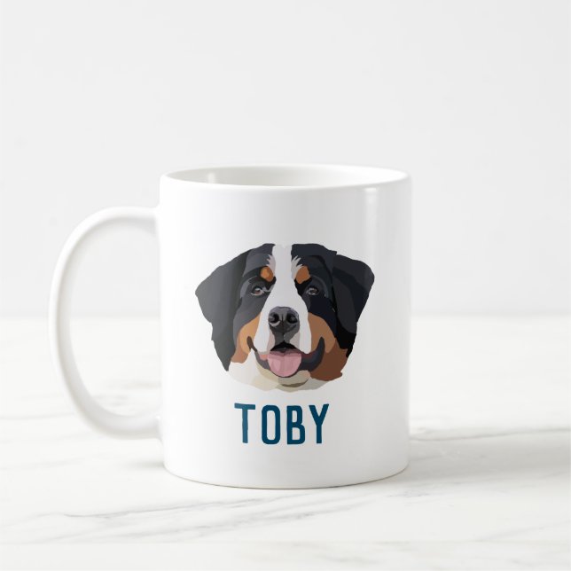 Personlig Bernese Mountain Hund  Kaffemugg (Vänster)