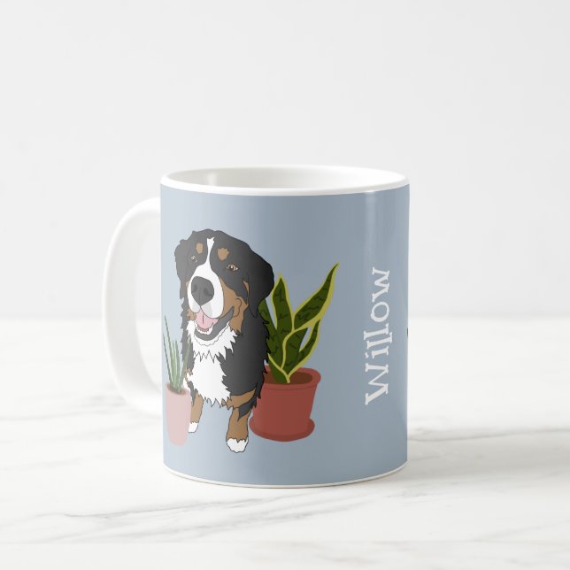 Personlig Bernese Mountain Hund Kaffemugg (Framsida vänster)