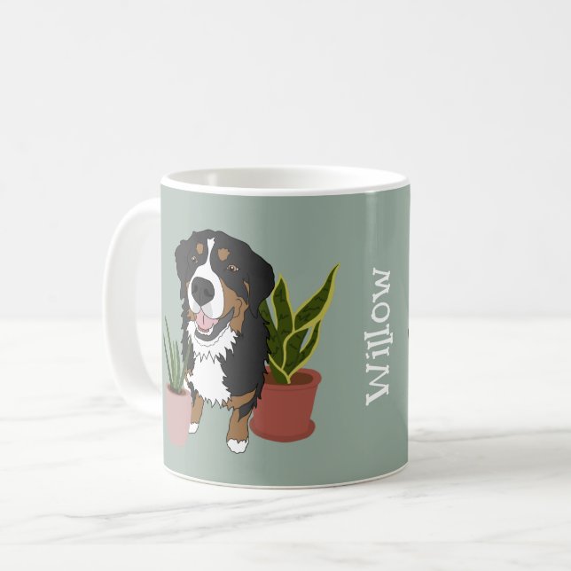 Personlig Bernese Mountain Hund Kaffemugg (Framsida vänster)