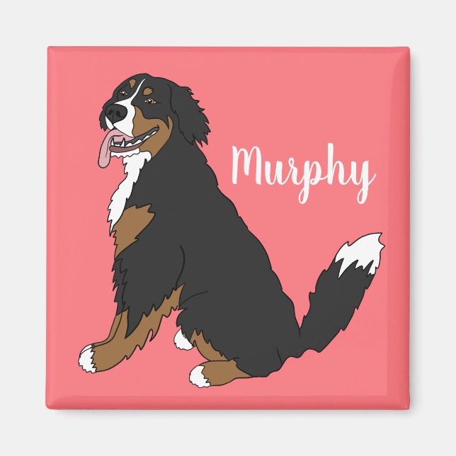 Personlig Bernese Mountain Hund Puppy Magnet (Framsidan)