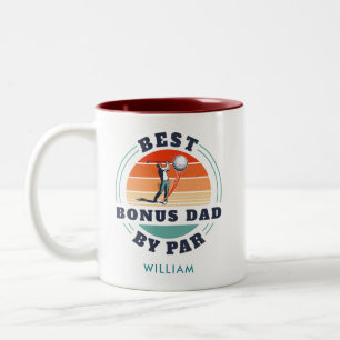 Personlig Best Bonus Pappa efter Par Golf Älskare Två-Tonad Mugg