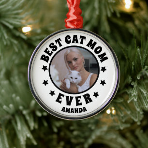 Personlig Best Cat Mamma någonsin Anpassningsbar P Julgransprydnad Metall