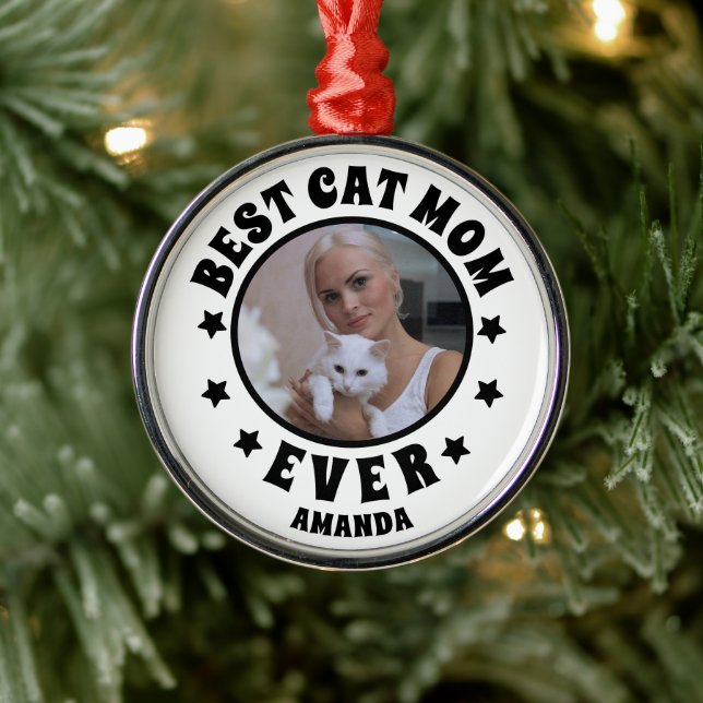 Personlig Best Cat Mamma någonsin Anpassningsbar P Julgransprydnad Metall (Träd)