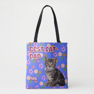 Personlig Best Cat Pappa - Fars dag Pet Photo Tygkasse