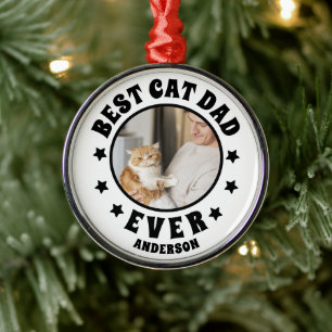 Personlig Best Cat Pappa någonsin Anpassningsbar P Julgransprydnad Metall