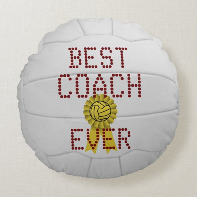 Personlig Best Coach Netball Boll Rund Kudde (Framsidan)