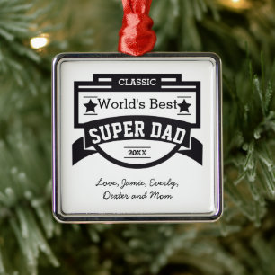 Personlig Best Far Award Ornaments Julgransprydnad Metall