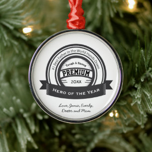 Personlig Best Far Award Ornaments Julgransprydnad Metall