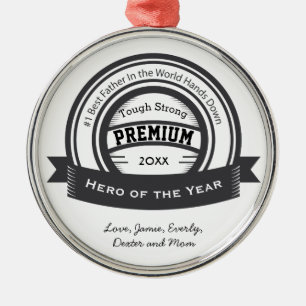 Personlig Best Far Award Ornaments Julgransprydnad Metall