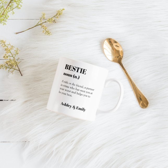 Personlig Best Friend Bestie Gift Kaffemugg (Skapare uppladdad)