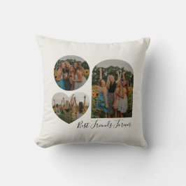 Personlig Best Friend BFF Photo Collage Cream Kudde