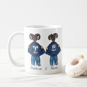 Personlig Best Friends Aries Cancer Girl Jean Kaffemugg