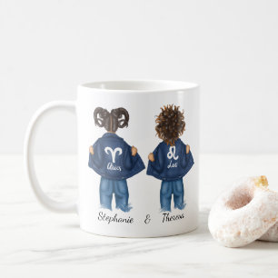 Personlig Best Friends Aries Leo Girl Jean Kaffemugg
