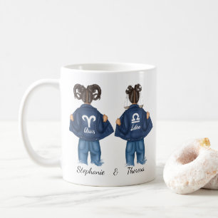 Personlig Best Friends Aries Libra Girl Jean Kaffemugg