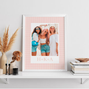 Personlig Best Friends Photo Pastel Boho Poster