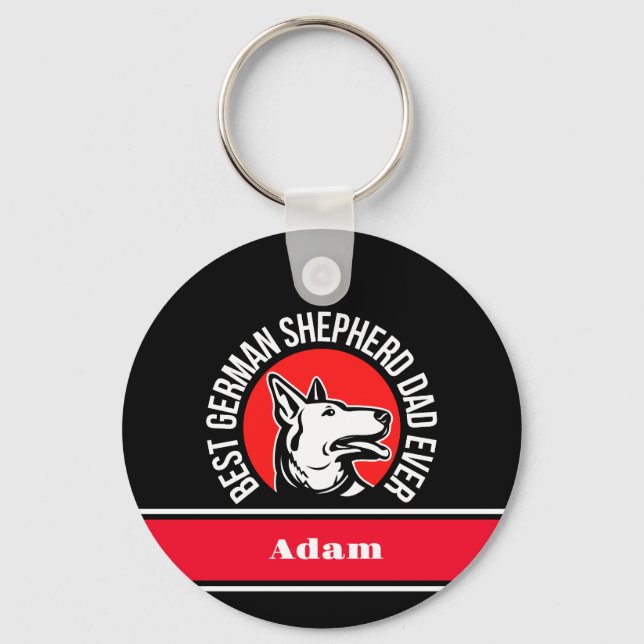 Personlig Best German Shepherd Pappa någonsin Nyckelring (Framsida)