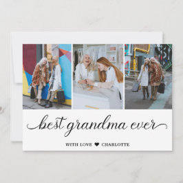 Personlig Best Grandma, 3 fotokollage Kort