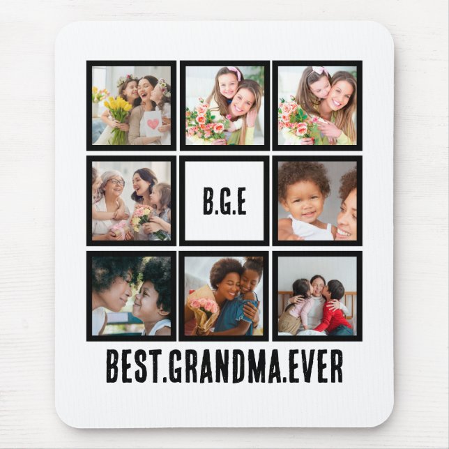 Personlig Best Grandma, någonsin 8 Photo Collage T Musmatta (Framsidan)