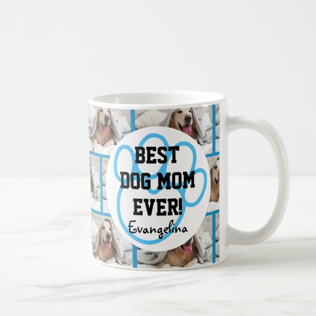 Personlig BEST HUND MAMMA EVER Fotokaffe Mugg (Höger)