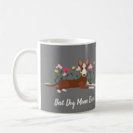 Personlig Best Hund Mamma någonsin Podenco Blommig Kaffemugg