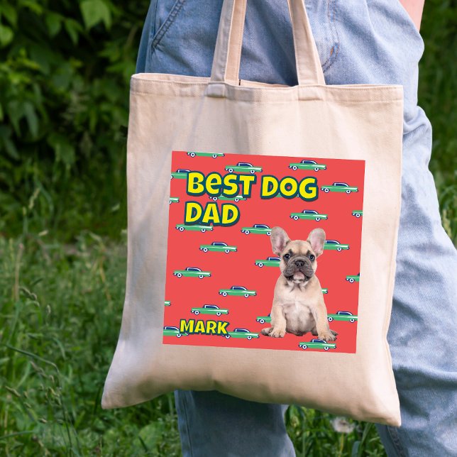 Personlig Best Hund Pappa Gift - Roligt Pet Photo Tygkasse (Skapare uppladdad)
