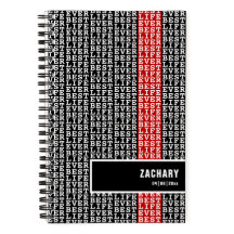 Personlig Best Life nånsin Black White Red Rand