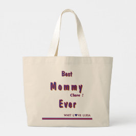 Personlig BEST MAMMA EVER 10 skript Jumbo Tygkasse