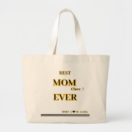 Personlig BEST MAMMA EVER 2-skript Jumbo Tygkasse