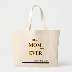 Personlig BEST MAMMA EVER 2-skript Jumbo Tygkasse