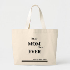 Personlig BEST MAMMA EVER 3-skript Jumbo Tygkasse