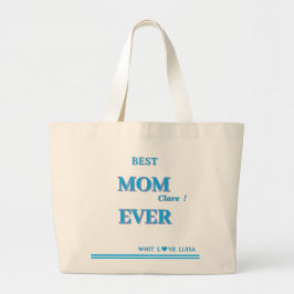 Personlig BEST MAMMA EVER 4-skript Jumbo Tygkasse
