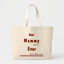 Personlig BEST MAMMA EVER 7-skript Jumbo Tygkasse