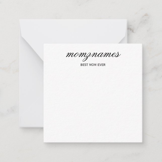 Personlig Best Mamma någonsin Calligraphy Namn Anteckningskort (Framsida)