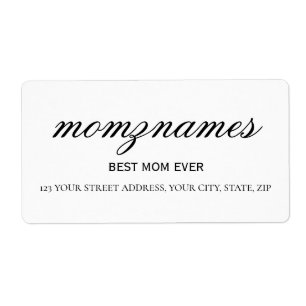 Personlig Best Mamma någonsin Calligraphy Namn Fraktsedel